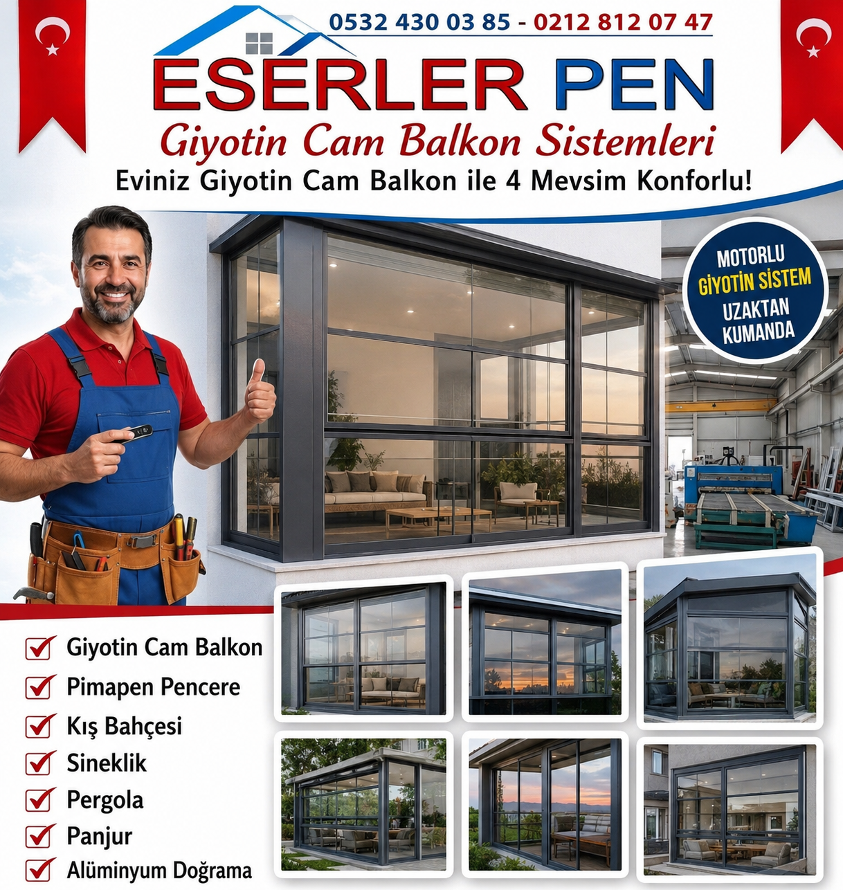 İSTANBUL GİYOTİN CAM BALKON FİYATLARI 0532 430 03 85